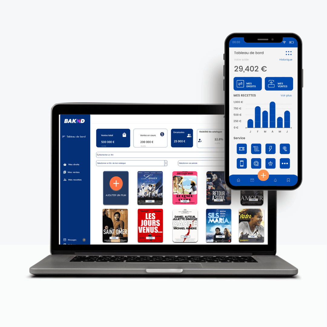 Interface de la plateforme Baknd